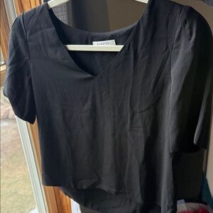Babaton Randy Black V-Neck Short Sleeve Blouse